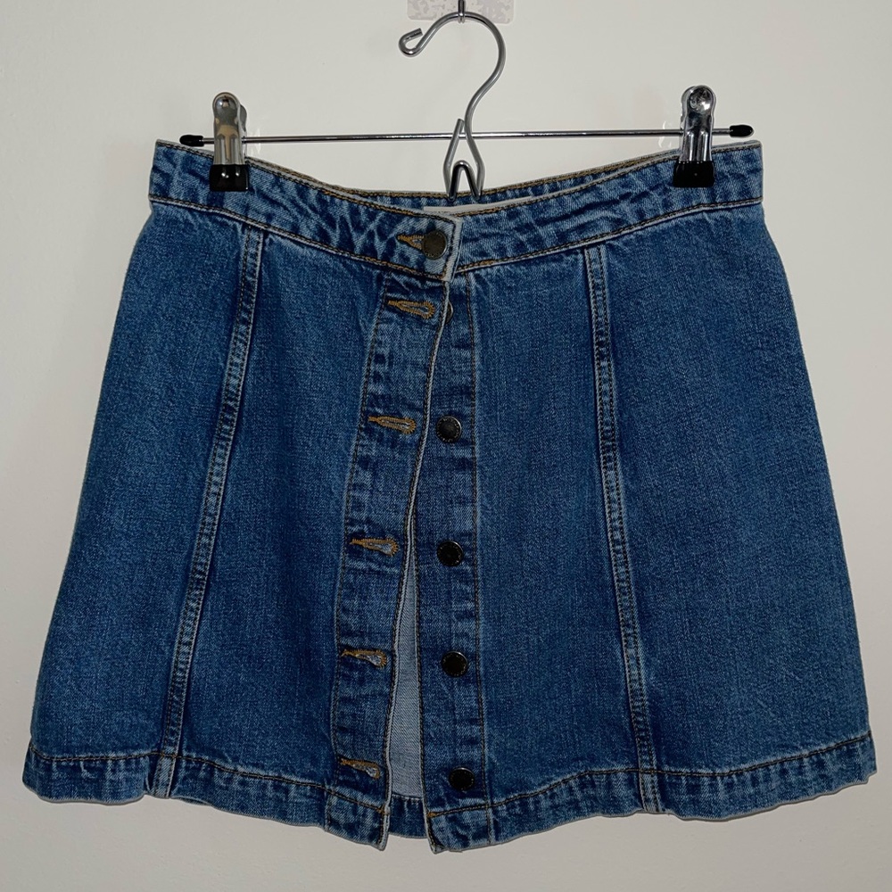 Top shop size 28 mini button denim skirt
